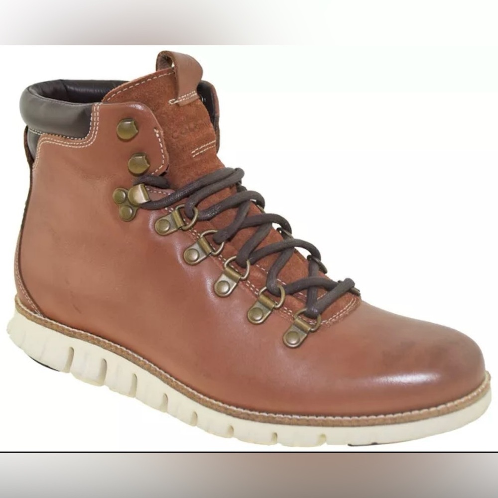 Cole Haan Men’s‎ Brown and White Hiking Boots Fall,Waterproof Size 9M